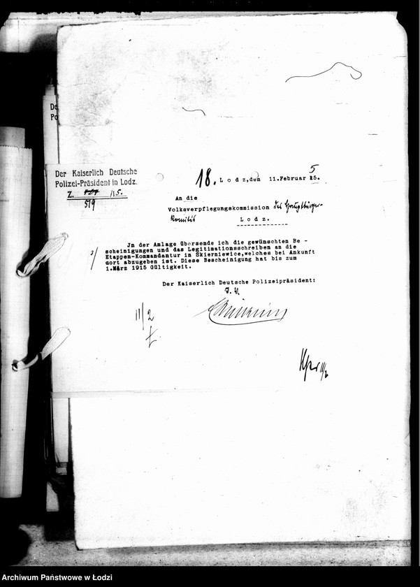 Obraz 9 z jednostki "Listy Guberni i Prezydium Policji do Sekcji Zaprowiantowania Miasta"