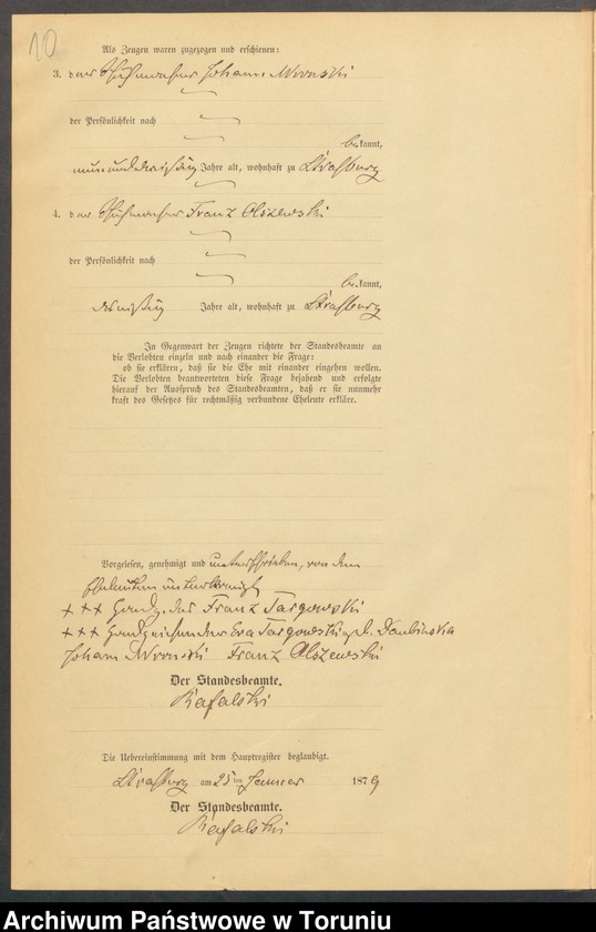 image.from.unit.number "Heiraths-Neben-Register Stadt Strasburg [ Brodnica- Miasto]für das Jahr 1879"