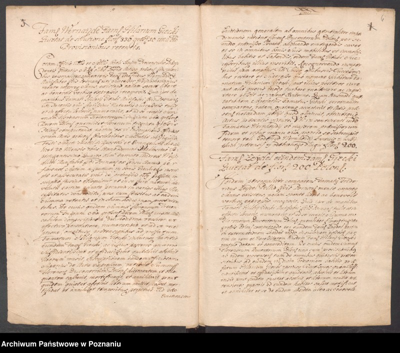 Obraz 6 z jednostki "Liber actorum officii consularis civitatis Posnaniae sub notariatu Stanislai Gąsawski SR.Mtis secretari, officii praesentis notarii necnon vicenotarii Bernardi Stefanowicz iureconsultis Posnaniensis."