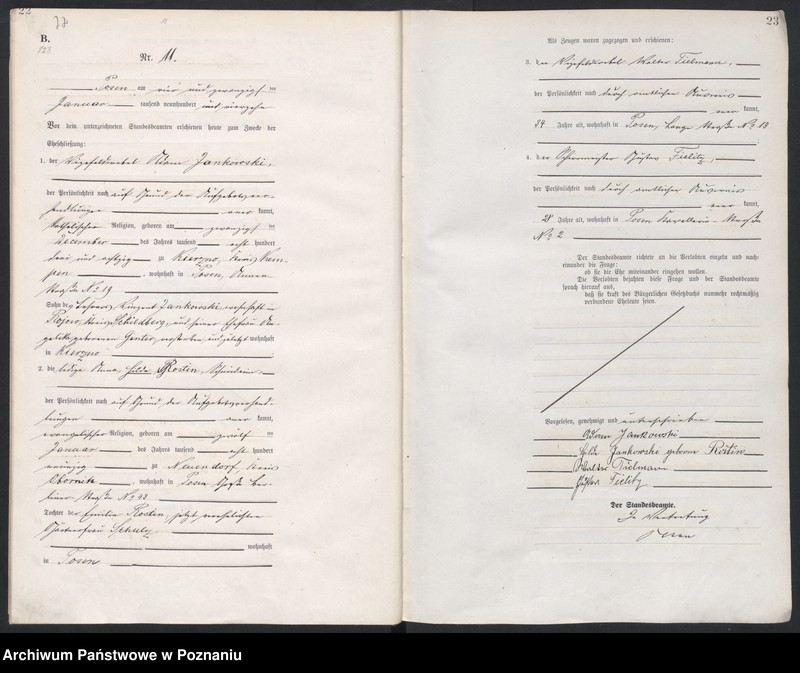 Obraz 13 z jednostki "Księga miejscowa małżeństw tom I [Rejestr główny małżeństw]"