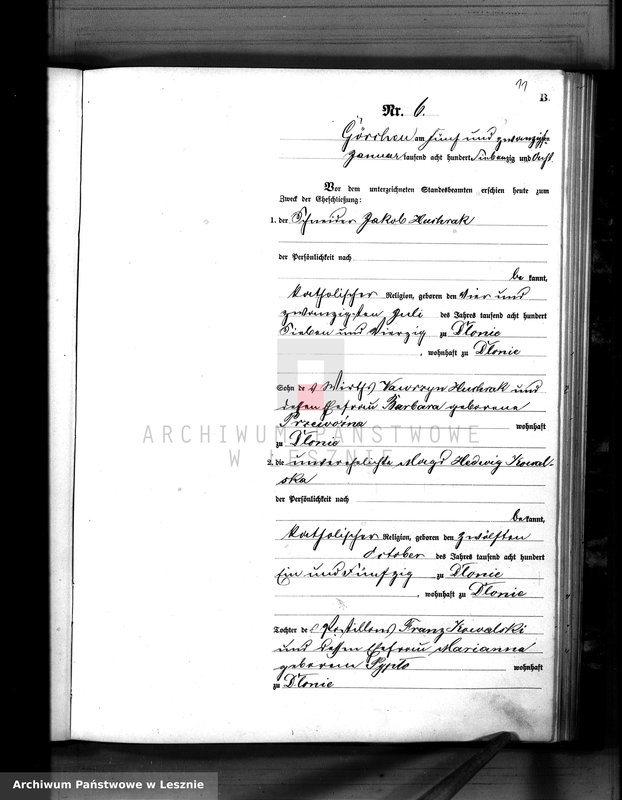 Obraz 15 z jednostki "[Księga małżeństw - tom I]"