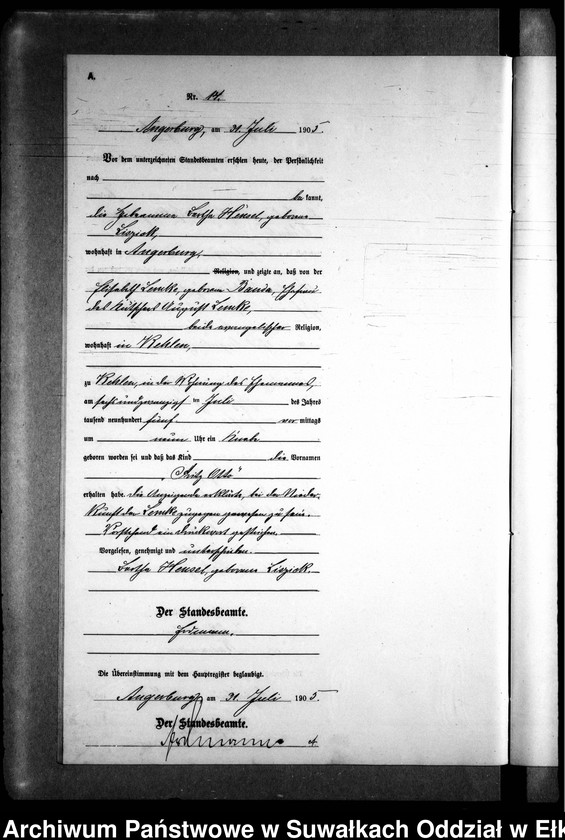 image.from.unit.number "Geburts-Neben-Register des Preussischen Standes-Amtes Kehlen Kreis Angerburg"