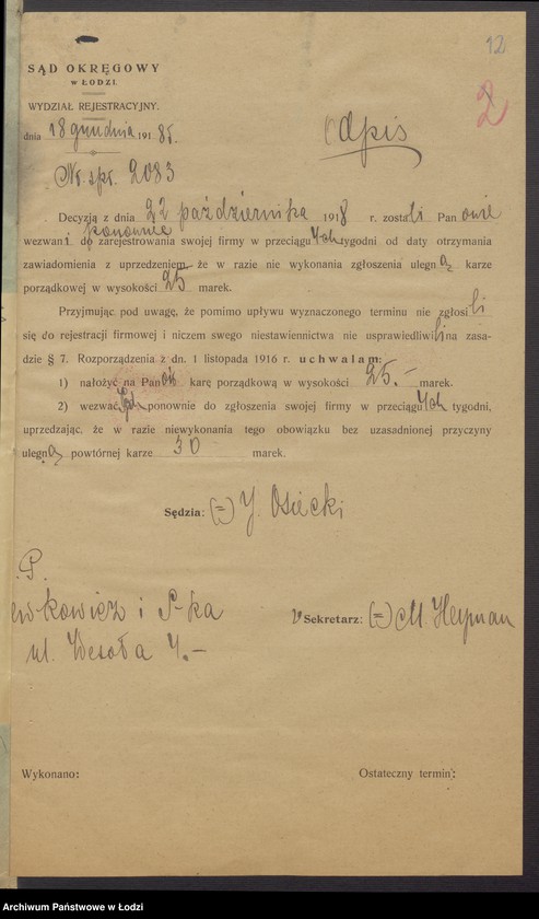 Obraz 14 z jednostki "Szyja Lewkowicz i S-ka – eksploatacja stolarni mechanicznej"