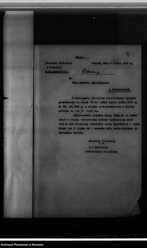 Obraz 8 z jednostki "Program urządzenia gospodarstwa leśnego dla lasu w gminie Pruszewice dla lasu H. Schlachczaka 1929-1939"