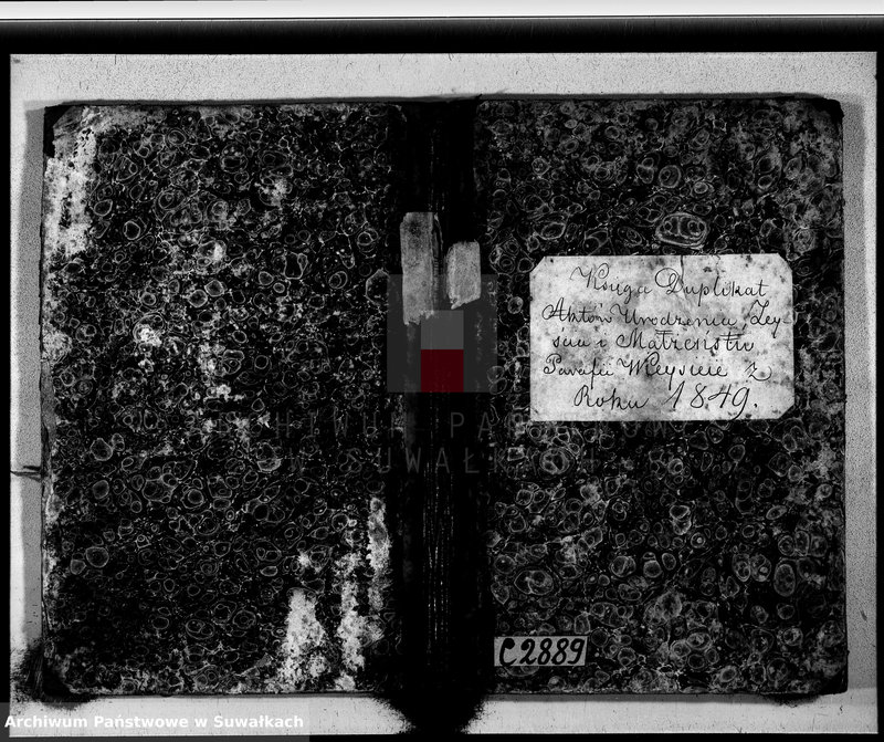 image.from.unit.number "Księga duplikat aktów urodzenia, małżeństw i zejścia parafii Wieysieie z roku 1849"