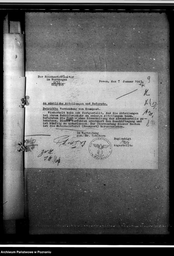 Obraz 13 z jednostki "Geschäftsgang. Dienstzeit. Gewerbeaufsicht. Politische Beurteilung der Beamten. Entlohnung der Polen. Ausder Rede des Gauleiters"