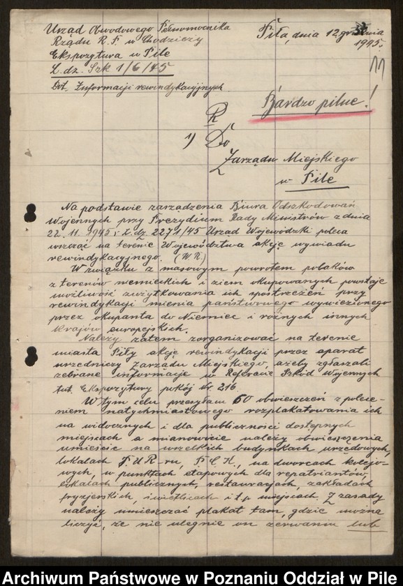 Obraz 13 z jednostki "[Zarządzenia i sprawozdania statystyczne dotyczące rejestracji szkód wojennych]"