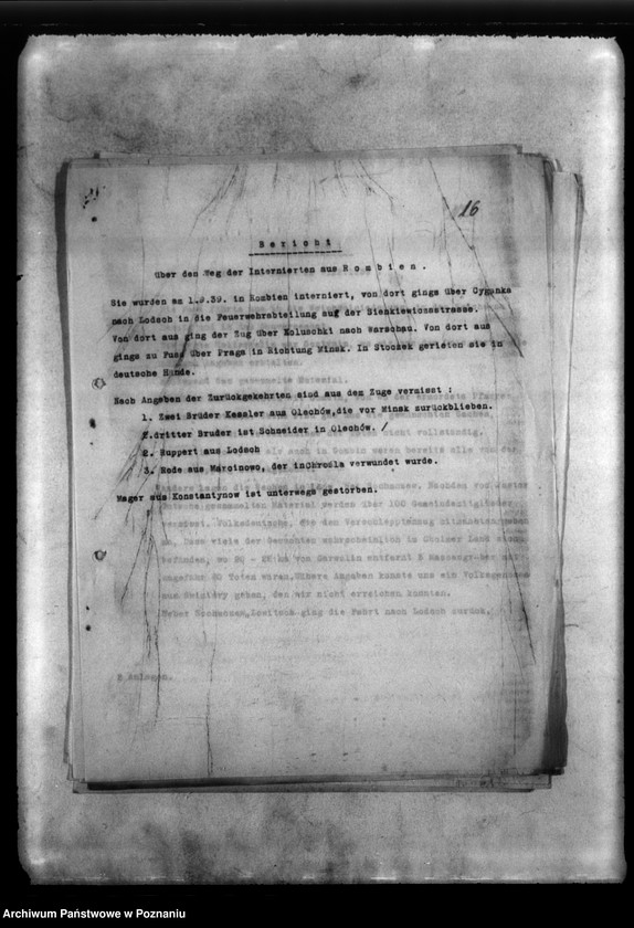 Obraz 19 z jednostki "Akten betr. Fätigkeits- und Fahrt berichte der Zweigrtelle Londreh (Łódź)"