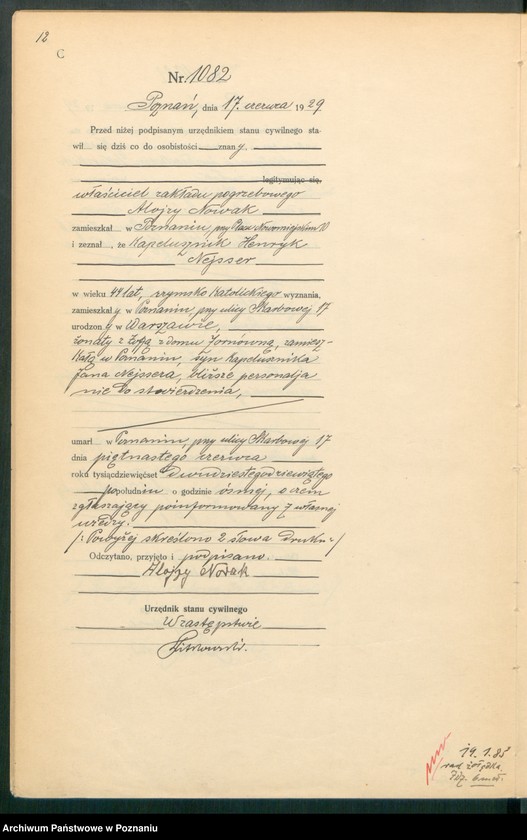 Obraz 14 z jednostki "Księga miejscowa zgonów tom III [Rejestr główny zgonów]"