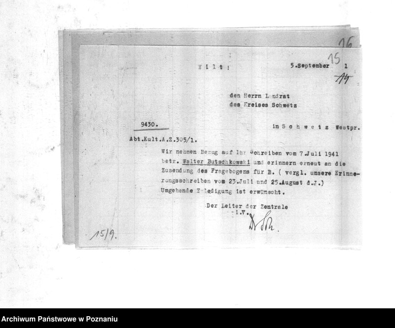 Obraz 19 z jednostki "Amtliche Meldungen Kreis Schwetz (Świecie)"