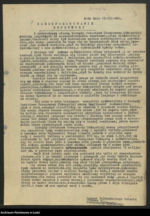 Obraz 4 z jednostki "Związek Samopomocy Chłopskiej - sprawozdania [wydziałów, instruktorów, referatów i Prezydium] Zarządu Wojewódzkiego"
