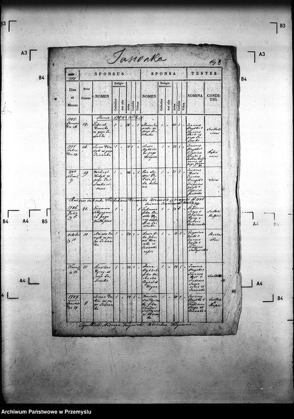 Obraz 12 z jednostki "[Kopie ksiąg metrykalnych parafii Krzywa z filiami Jasionka, Wołowiec (dekanat Gorlice)]"