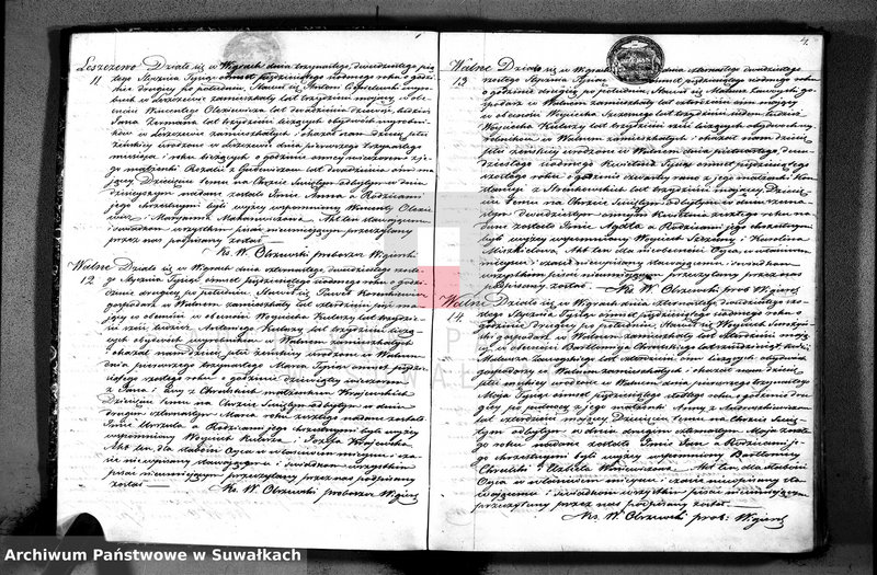 image.from.unit.number "Duplikat akt urodzonych, zaślubionych i zmarłych parafii wigierskiej z roku 1857"