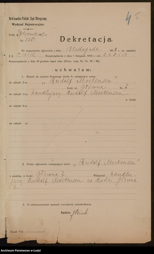 Obraz 7 z jednostki "Rudolf Mortensen- sprzedaż kapeluszy"