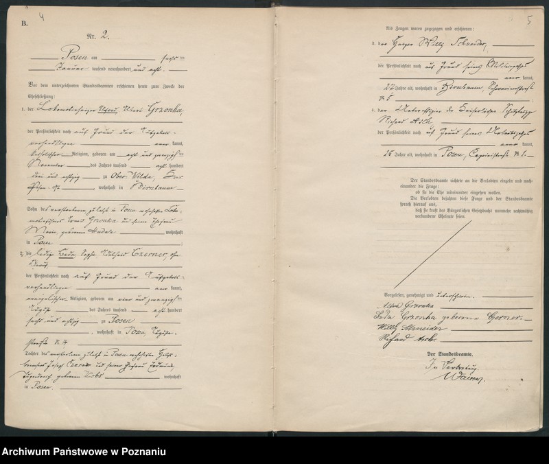 Obraz 4 z jednostki "Księga miejscowa małżeństw tom I [Rejestr główny małżeństw]"