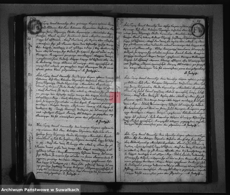 Obraz 17 z jednostki "Akta Urodzonych Gminy Filipowskiey od Dnia 1-go Stycznia 1818 R-u"