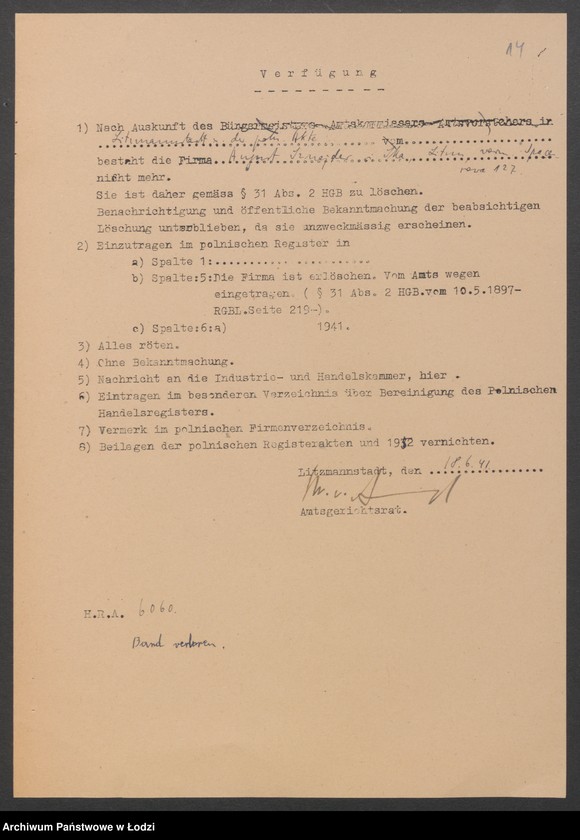 Obraz 16 z jednostki "August Sznajder i S-ka – prowadzenie młyna parowego"