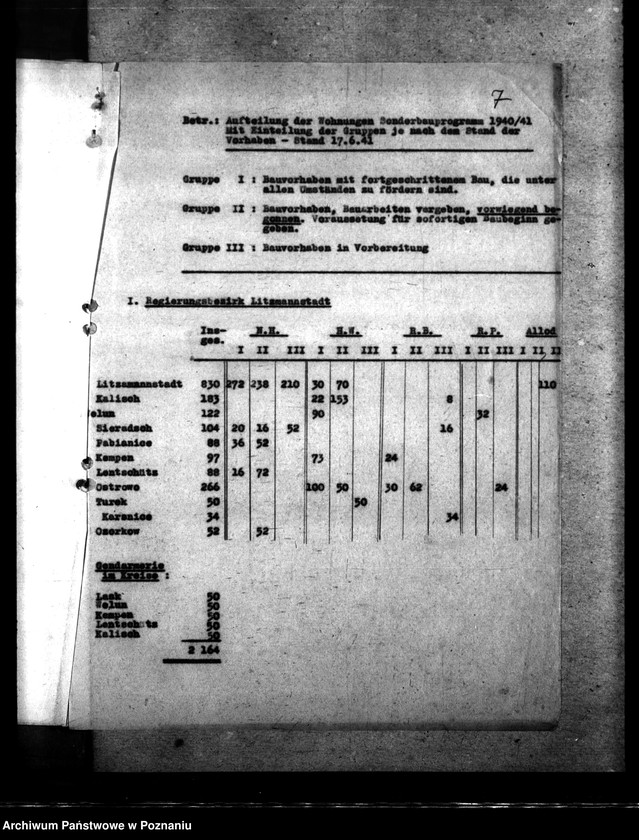 Obraz 11 z jednostki "Vermerk über die Besprechung bei dem Gauleiter. Sonderbauprogramm 1940/ 41."