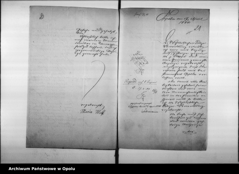 Obraz 20 z jednostki "Acta des Magistrats zu Oppeln betreffend die Schankanlage in dem Hause an der Bolkostrasse Vol. I"