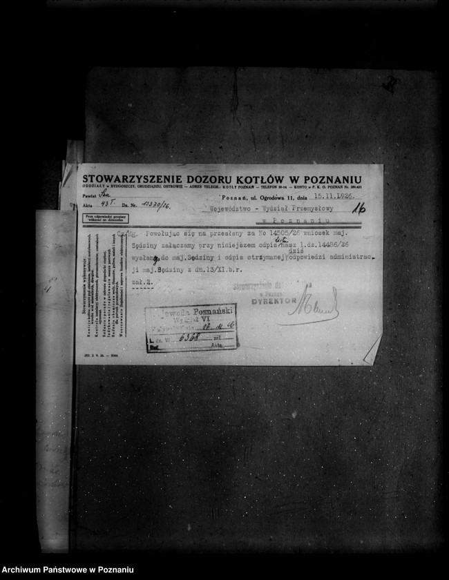 Obraz 20 z jednostki "Gorzelnia parowa dr Wizy majętność Sędziwy powiat szamotulski nr woj. kotła 1371"