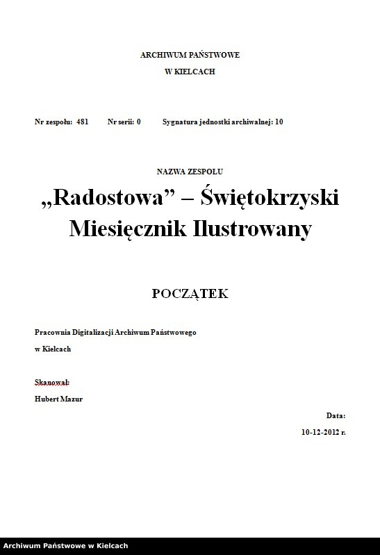 Obraz z jednostki "Korespondencja przychodząca do redakcji "Radostowa""