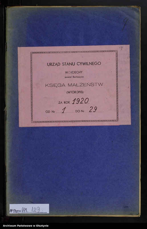 image.from.unit.number "Heiraths-Neben-Register Nr 1 - 29 [ Księga małżeństw - wtóropis ]"