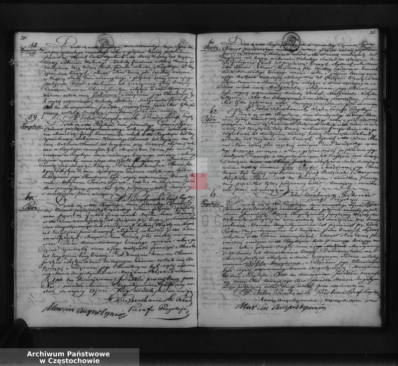 Obraz 13 z jednostki "Księga duplikat [akt] urodzonych, zaślubionych i zmarłych Parafii Przystajń w w okręgu częstochowskim, dekanacie krzepickim z roku 1854"