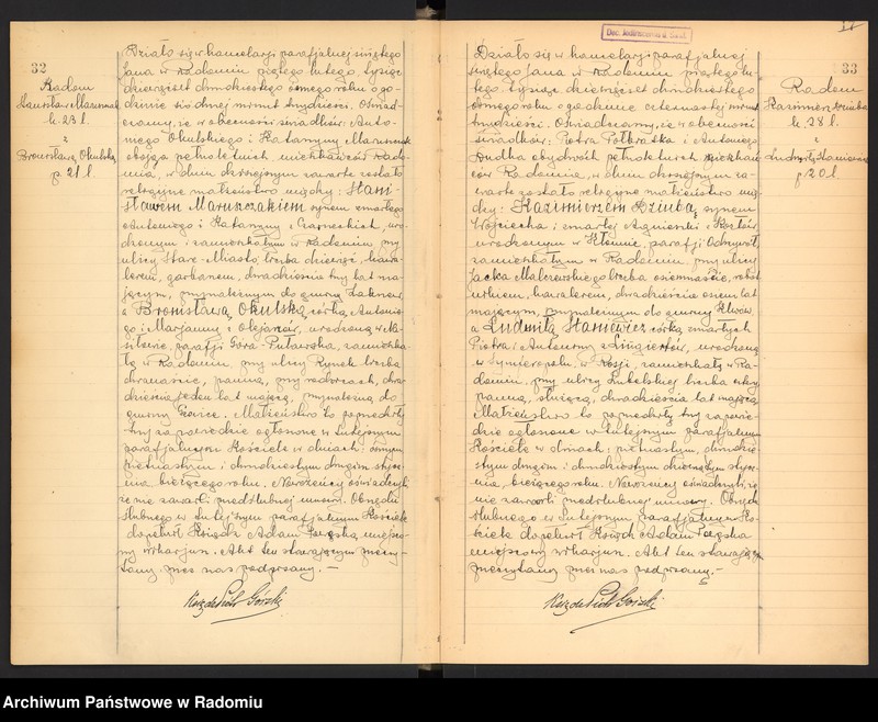 Obraz 19 z jednostki "[Duplikat akt zaślubionych parafii św. Jana w Radomiu za 1928 r.]"