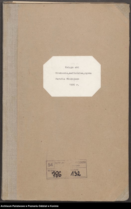 Obraz 2 z jednostki "Księga akt urodzenia, małżeństwa, zgonu [za] 1906 rok"
