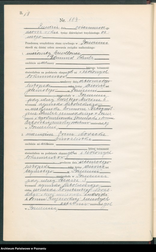 Obraz 20 z jednostki "Księga miejscowa małżeństw tom III [Rejestr główny małżeństw]"