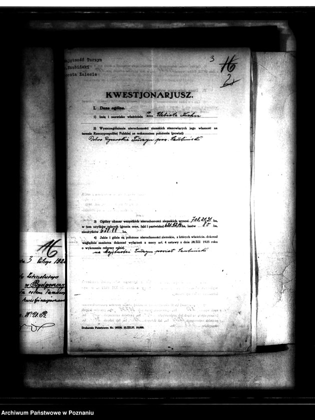 Obraz 7 z jednostki "Majątek Turzyn wyłączenie z art.4 i 5 /ustawy o wykonaniu reformy rolnej/"