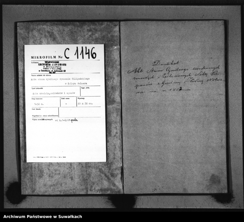 image.from.unit.number "Duplikat Sekty Filiponów Gminy Hołny Wolmera z 1852 r."