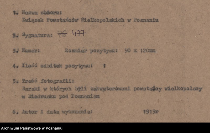 Obraz 4 z jednostki "Baraki w których byli zakwaterowani powstańcy wielkopolscy w Biedrusku pod Poznaniem."