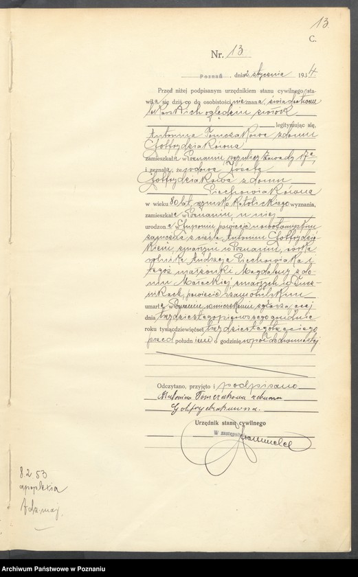 Obraz 15 z jednostki "Księga miejscowa zgonów tom I [Rejestr główny zgonów]"