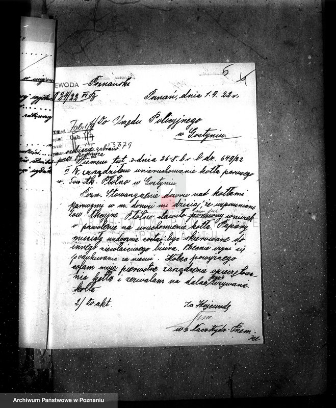 Obraz 9 z jednostki "/Zatwierdzenie projektu budowy i urządzenia spichlerza przy młynie parowym, F-my W. Hasiński w Gostyniu/"