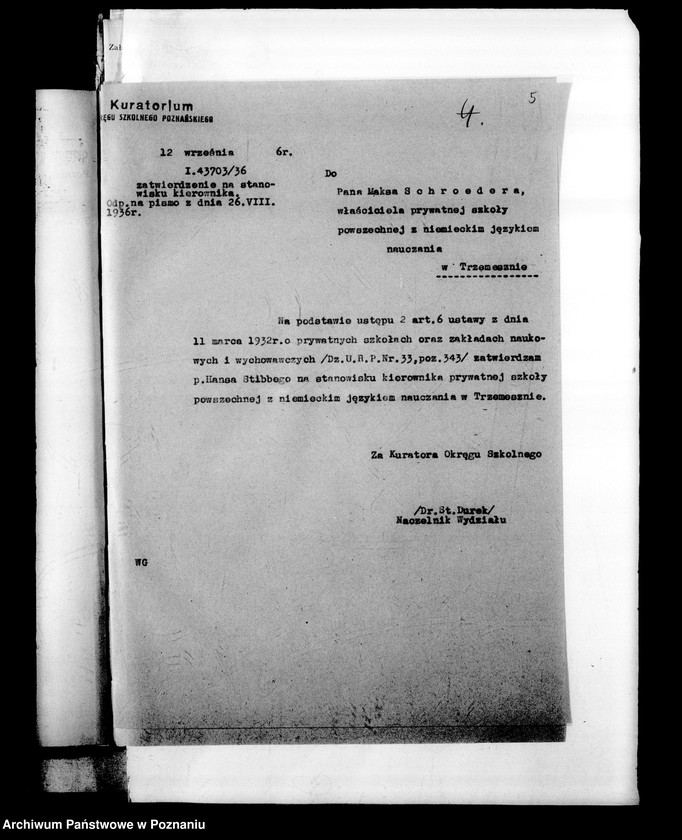 Obraz 9 z jednostki "Prywatna Szkoła Powszechna z niemieckim językiem nauczania Trzemeszno powiat Mogilno"