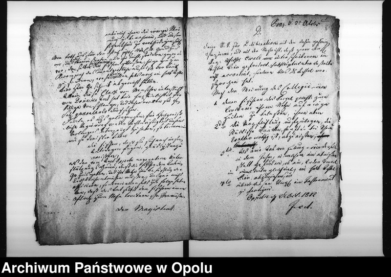 Obraz 9 z jednostki "Acta des Magistrats zu Oppeln betreffend die Ueberlassung des sogenannten städtischen Fischer Bergels an die auf der Domainen Amts Fischerey wohnenden Fischer für die Befungniss die Brücken aufzueissen Vol: I de anno 1812"