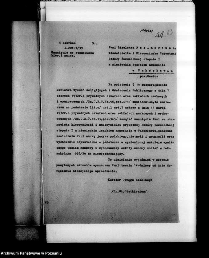 Obraz 16 z jednostki "Prywatna Szkoła Powszechna z niemieckim językiem nauczania w Pakosławiu powiat Rawicz"