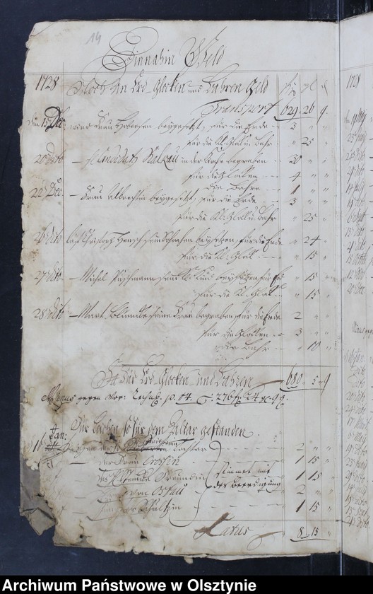 image.from.unit.number "Kirchen Rechnung über Einnahme und Ausgabe"