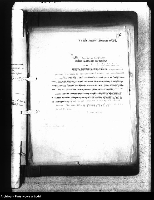 Obraz 10 z jednostki "Do Sekcji Sanitarno-Szpitalnej [korespondencja]"