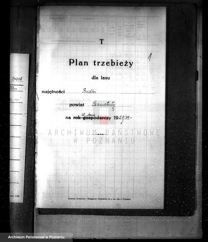 image.from.unit.number "Plan urządzenia gospodarstwa leśnego dla lasu majętności Rudki w powiecie szamotulskim 1929-1939"