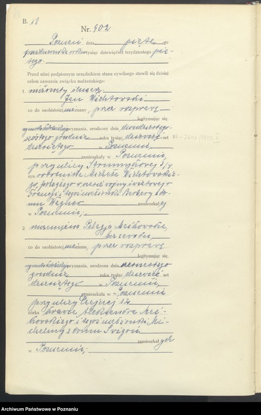 Obraz 20 z jednostki "Księga miejscowa małżeństw tom IV [Rejestr główny małżeństw]"