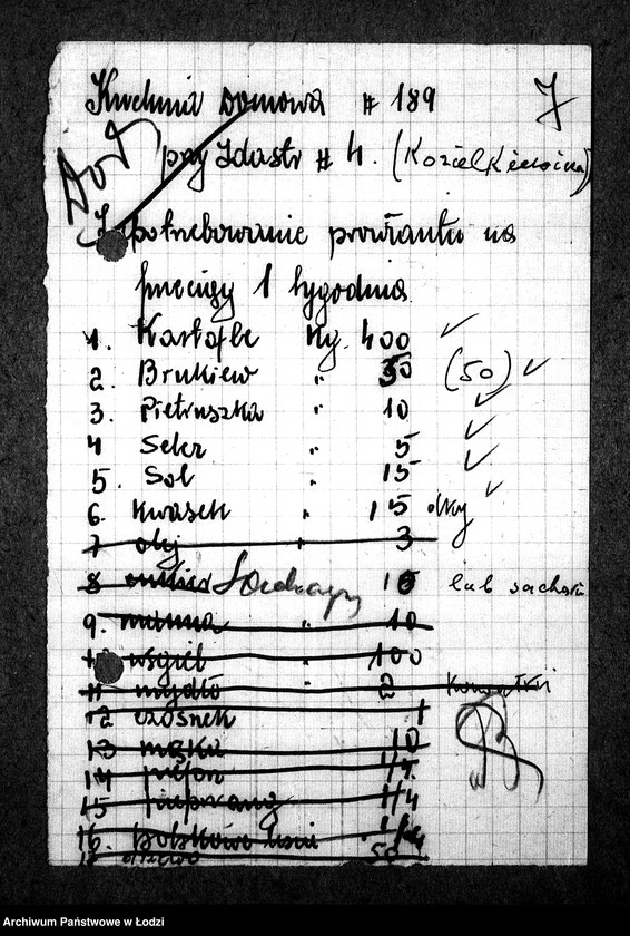 Obraz 10 z jednostki "Kuchnia N. 189 Koziełkiewicza 4 [Działalność kuchni, personel, konsumenci, kontrole]"