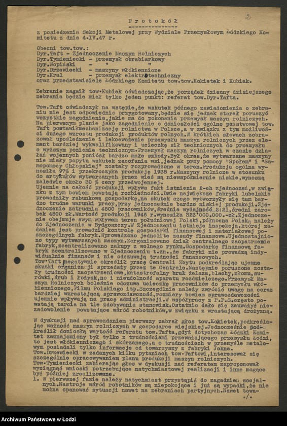 Obraz 3 z jednostki "Sekcja Metalowa; protokoły"