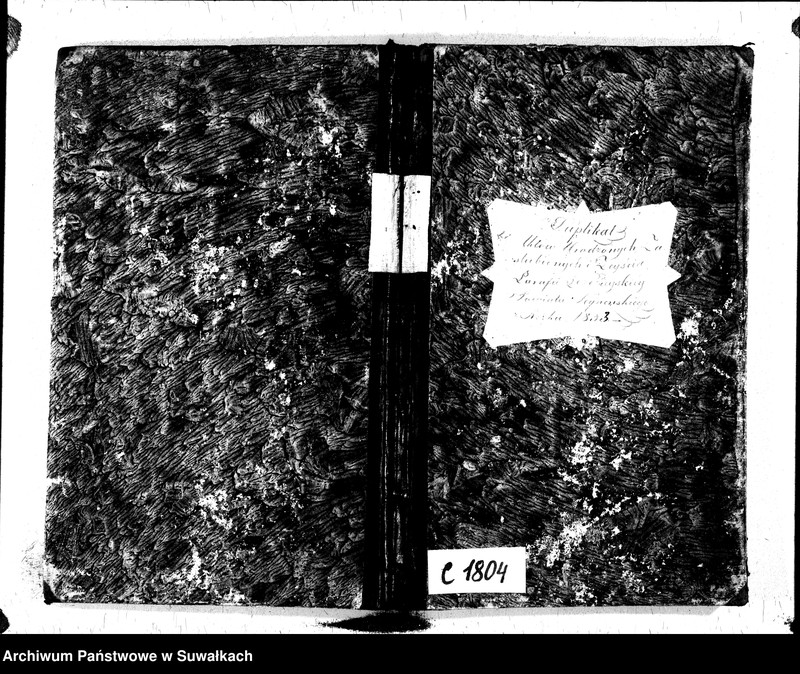 image.from.unit.number "Duplikat Aktów Urodzonych, Zaślubionych i Zeyscia Parafij Łozdzieyskiey Powiatu Seyneńskiego z Roku 1833"