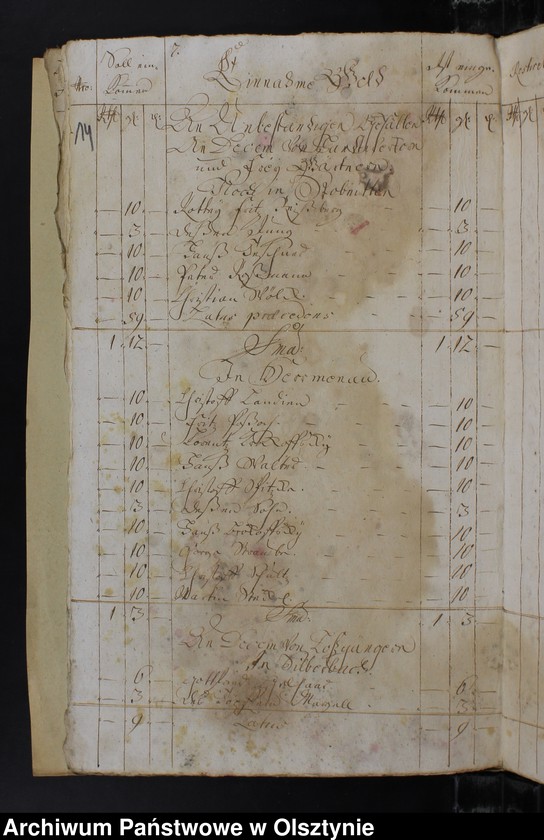 image.from.unit.number "Jahr Kirchen Rechnung der Silberbachschen Kirchen aller Einnahme und Ausgabe wie auch Bau-Rechnung"