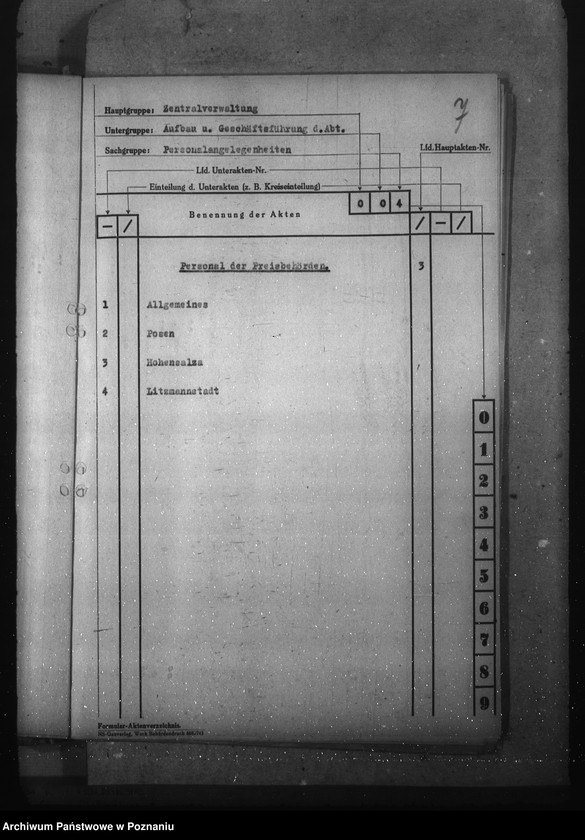 Obraz 11 z jednostki "Aktenplan der - Preisbildungsstelle"