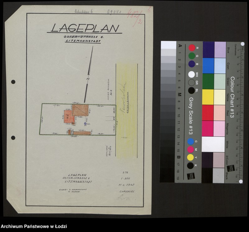 Obraz 1 z jednostki "Lageplan Oster-Strasse Nr. 6 Litzmannstadt"