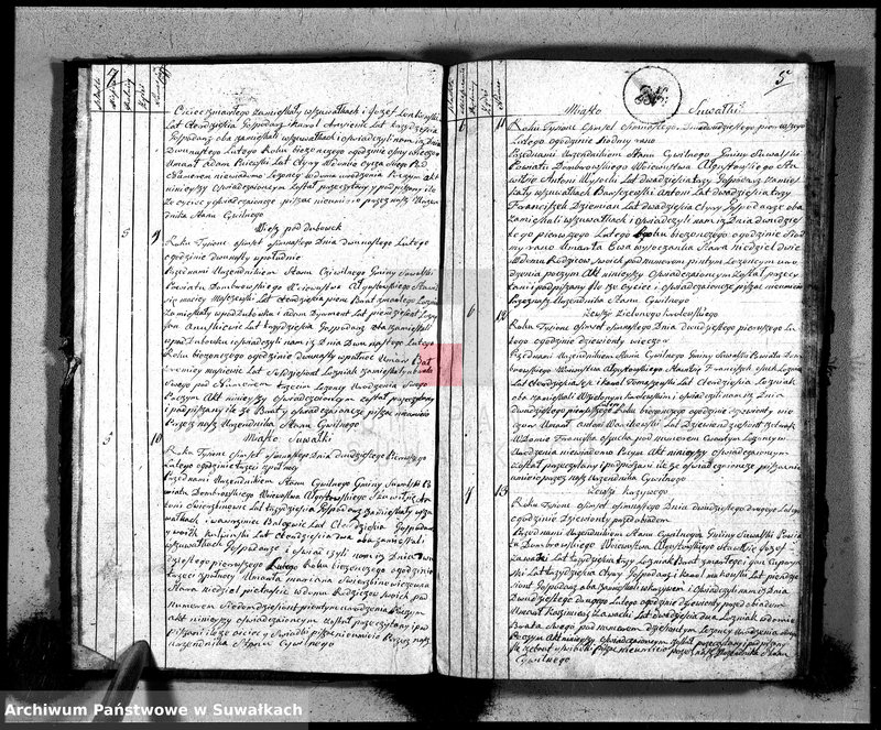 image.from.unit.number "Księga urzędnika stanu cywilnego gmniny suwalskiey zawierająca w sobie akta zejścia od dnia 1-go stycznia 1818 r-u do dnia tegoż 1819"