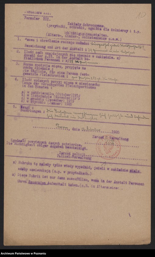 Obraz 12 z jednostki "[Wykazy zakładów dobroczynnych w Toruniu w związku z racjonowaniem żywności]"